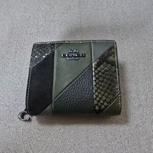 Coach Snap Wallet - Patchwork And Snake Print